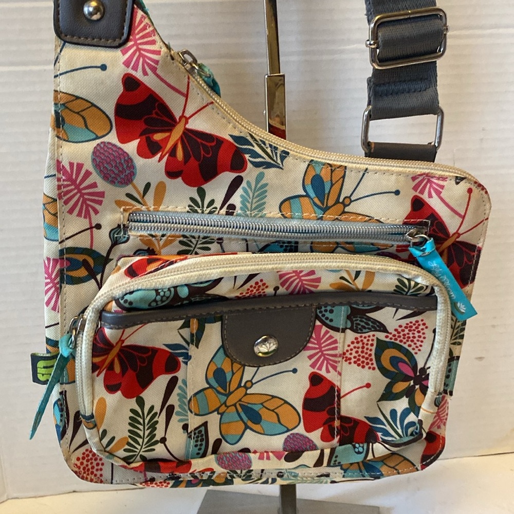 VGUC. Lily, Bloom, Crossbody bag. Butterfly pattern.
